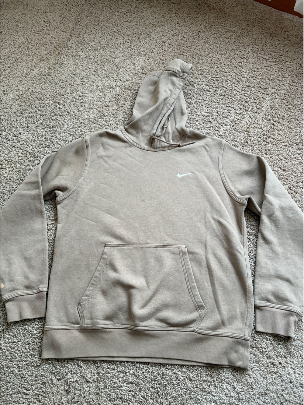 Nike Solo Swoosh Men's Pullover Hoodie coffee brown L LARGE like new